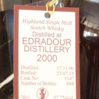 EDRADOUR 2000 Single Cask 艾德多爾 2000 雪莉單桶原酒 (700ml 57.7%)