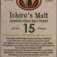 (現貨) Hanyu 15 years Ichiro's Malt 羽生 15年 (700ml 46.5%)
