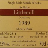 (現貨) Littlemill 1989 Single Cask 小磨坊 1989 單桶 絕版逸品 (700ml 52.8%)