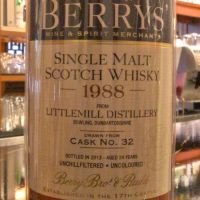 BERRYS' Littlemill 1988 24 years 貝瑞 小磨坊 24年 單桶原酒 (700ml 52.3%)