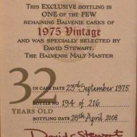 (現貨) The BALVENIE Vintage 1975 Selected by David Stewart  百富 1975 珍藏逸品 (700ml 47.3%)