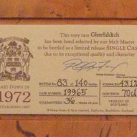 (現貨) Glenfiddich Vintage 1972 36 years 格蘭菲迪 1972 36年 單桶 (700ml 43.1%)