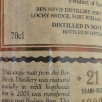(現貨) Ben Nevis 1990 21 years 班尼富 1990 21年 稀有珍藏 (700ml 59.8%)
