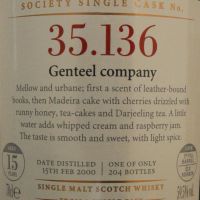 (現貨) SMWS 35.136 Glen Moray 15 years 格蘭莫雷 單桶原酒 15年 蘇格蘭威士忌協會 (700ml 59.5%)