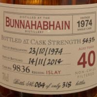 (現貨) ALFRED BARNARD Bunnahabhain 1974 40 years Single Cask 布納哈本 1974 40年 單桶原酒 (700ml 54.3%)