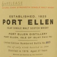 (現貨) Port Ellen 27 years 6th release 1978 波特艾倫 27年 第6版 1978 (700ml 54.2%)