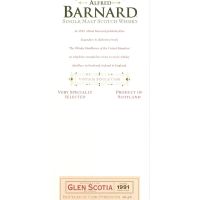 (現貨) ALFRED BARNARD Glen Scotia 1991 23 years Single Cask 格蘭帝 1991 23年 單桶原酒 (700ml 58.4%)