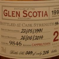 (現貨) ALFRED BARNARD Glen Scotia 1991 23 years Single Cask 格蘭帝 1991 23年 單桶原酒 (700ml 58.4%)