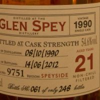 ALFRED BARNARD Glen Spey 1990 21 years Single Cask 格蘭斯佩 1990 21年 單桶原酒 (700ml 54.6%)