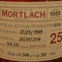 (現貨) ALFRED BARNARD Mortlach 1989 25 years Single Cask 慕赫 1989 25年 單桶原酒 (700ml 53.5%)