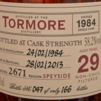 ALFRED BARNARD Tormore 1984 29 years Single Cask 托摩爾 1984 29年 單桶原酒 (700ml 58.2%)