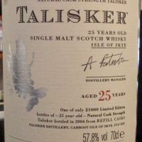 TALISKER 25 years Bottled 2004 大力斯可 25年 原酒  2004年版 (700ml 57.8%)