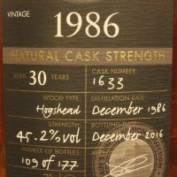 (現貨) Chieftain's Vintage 1986 30 years 老酋長 1986 30年 單桶原酒 2016限量版 (700ml 45.2%)