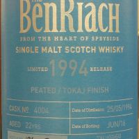 (現貨) BenRiach 1994 22 years Peated/Tokaj Finish Batch 13 班瑞克 1994 22年 泥煤貴腐酒桶 第13批次 (700ml 55.1%)