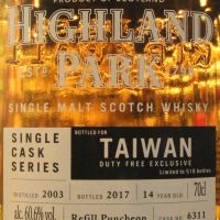 (現貨) Highland Park 2003 Single Cask 14 years Taiwan Exclusive 高原騎士 2003 單桶 台灣限定 (700ml 60.6%)