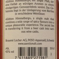 SÄNTIS MALT Edition Himmelburg 山蹄士 希默貝爾 老啤酒桶+葡萄酒桶 (500ml 43%)