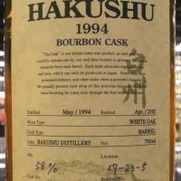 (現貨) The Cask of Hakushu 1994 Bourbon Cask 白州 1994 波本桶 單桶 (700ml 58%)