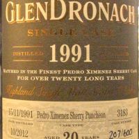 GLENDRONACH 1991 20 years PX Sherry Puncheon 格蘭多納 1991 20年 雪莉桶 (700ml 51.3%)
