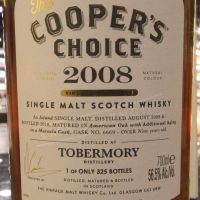 (現貨) Cooper’s Choice – Tobermory 2008 9 Years 酷選大師 托本莫瑞 2008 瑪莎拉桶 (700ml 56.5%)