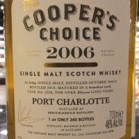 Cooper’s Choice – Port Charlotte 2006 11 Years 酷選大師 布萊迪 波夏 2006 波本桶 (700ml 46%)