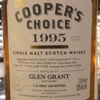 Cooper’s Choice - Glen Grant 1995 22 Years 酷選大師 格蘭冠 1995波本桶 (700ml 52%)