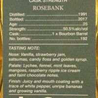 (現貨) Rosebank 1991 25 Years - Cadenhead’s  凱德漢 玫瑰河畔 1991 25年 原酒 (700ml 50.5%)