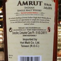 Amrut Ex-Rum Single Cask Limited Edition for Taiwan 雅沐特 珍稀蘭姆桶 單桶原酒 (700ml 60%)