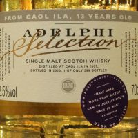 Adelphi -Coal Ila 2007 13 Years Ex-Bourbon Hogshead 艾德菲 卡爾里拉13年波本桶 (700ml 52.5%)
