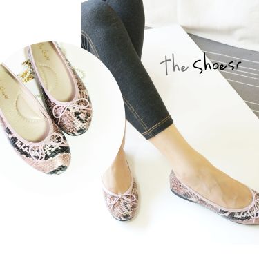 ~The Shoesir~ 蛇紋真小牛皮 芭蕾舞鞋設計 平底舒適 足弓支撐 MIT真皮中底 超優時尚元素