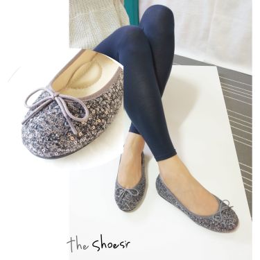 ~The Shoesir~ 亮片搭配鐵灰色絨毛設計。暖冬風。MIT舒適鞋款 時尚韓系美人 時尚 新推出