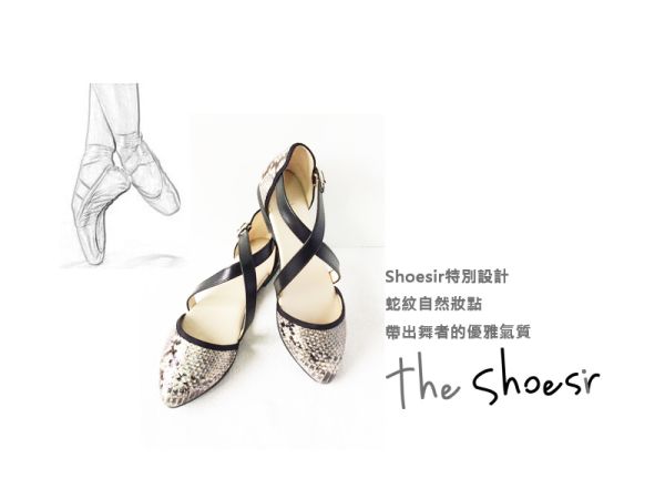 ~the shoesir~ 芭蕾舞鞋 韓版尖頭包頭涼鞋 蛇紋優雅 氣質出眾 歐美復古 簡約 交叉鞋帶特色 MIT 真皮