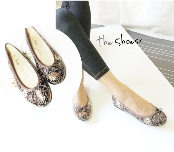 ~The Shoesir~ 蛇紋真小牛皮 芭蕾舞鞋設計 平底舒適 足弓支撐 MIT真皮中底 超優時尚元素