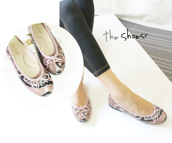 ~The Shoesir~ 蛇紋真小牛皮 芭蕾舞鞋設計 平底舒適 足弓支撐 MIT真皮中底 超優時尚元素
