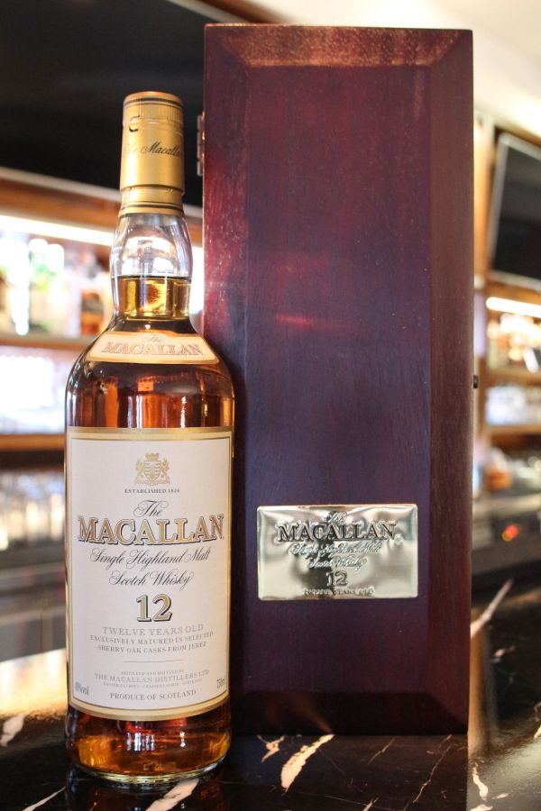 (現貨) Macallan 12 years 麥卡倫 12年 草寫版 木盒圓瓶 絕版 (750ml 40%)