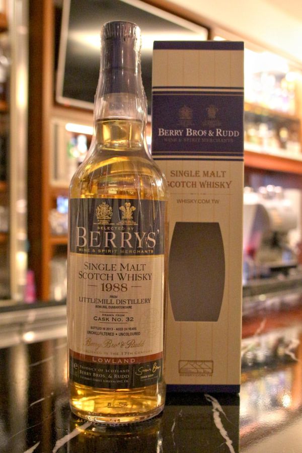 BERRYS' Littlemill 1988 24 years 貝瑞 小磨坊 24年 單桶原酒 (700ml 52.3%)
