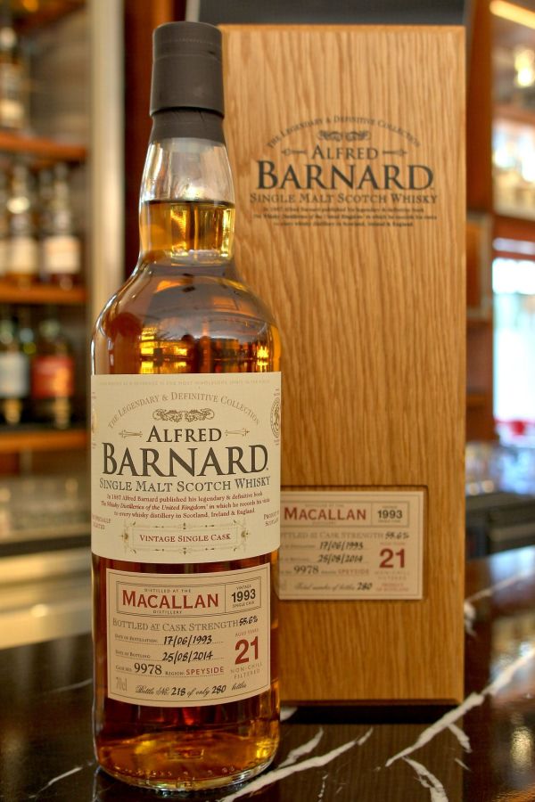 (現貨) ALFRED BARNARD Macallan 1993 21 years Single Cask 麥卡倫 1993 21年 單桶原酒 (700ml 55.6%)