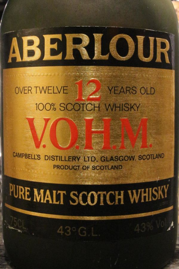 現貨) Aberlour 12 years V.O.H.M. Bottled 1980s 亞伯樂12年絕版老品