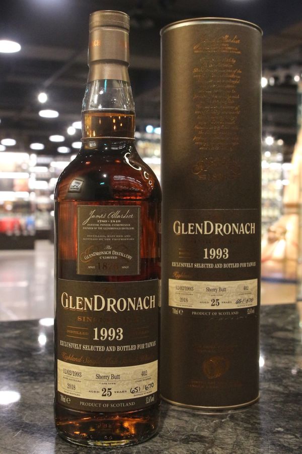 (現貨) GLENDRONACH 1993 25 years Sherry Butt 格蘭多納 1993 25年 雪莉桶 單桶 (700ml 52.6%)