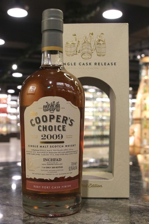 (現貨) Cooper’s Choice - Inchfad 2009 9 Years 酷選大師 羅夢湖 2009 紅寶石波特桶 (700ml 52.5%)