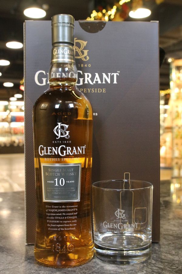 Glen Grant 10 Years Gift Pack 格蘭冠10年單杯禮盒 700ml 40 Kuva Whisky 古華酒藏