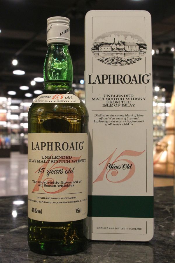 (現貨) Laphroaig 15 Years Unblended Bot. 1980s 拉佛格 15年 鐵盒 八零年代裝瓶 (750ml 40%)